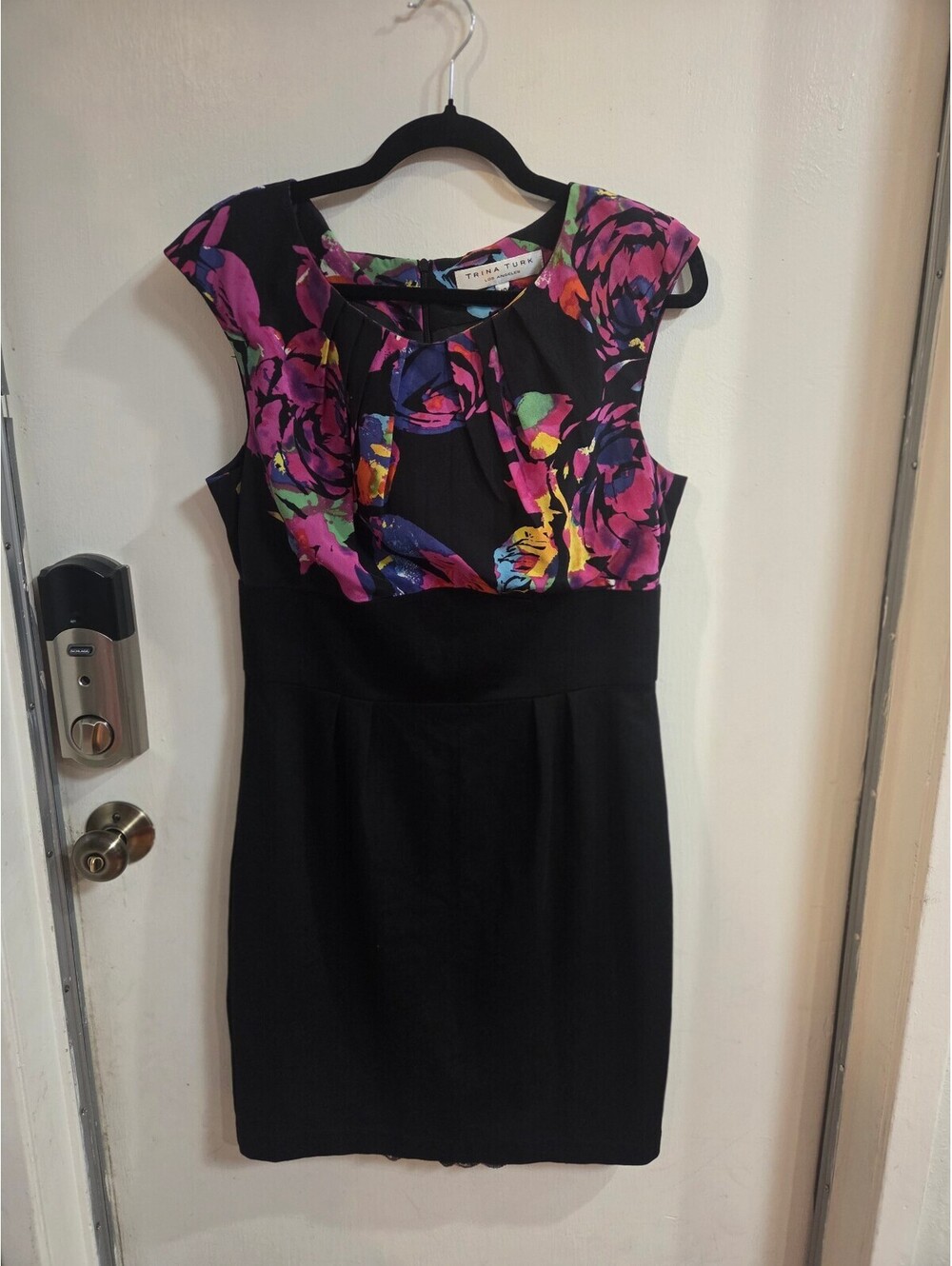 Trina Turk Women's Knee-Length Floral and Black Dress Size 10